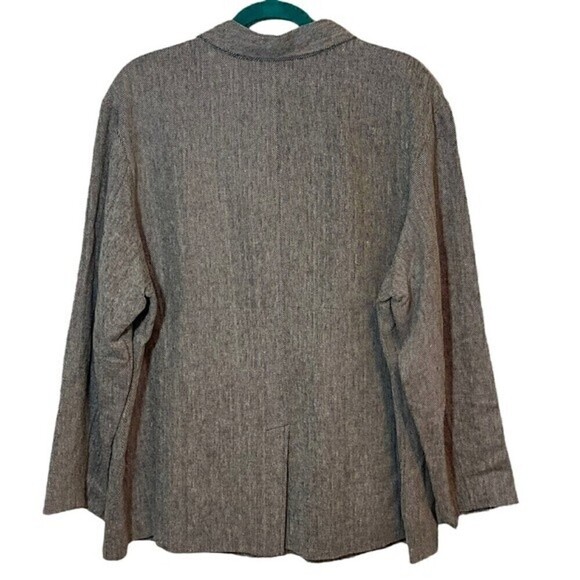 NWT Dialogue Women’s Grey Linen Blend Safari Jacket - Size 1X classic - Picture 2 of 7